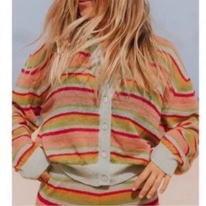 Daily Drills Striped Multicolor Cardigan